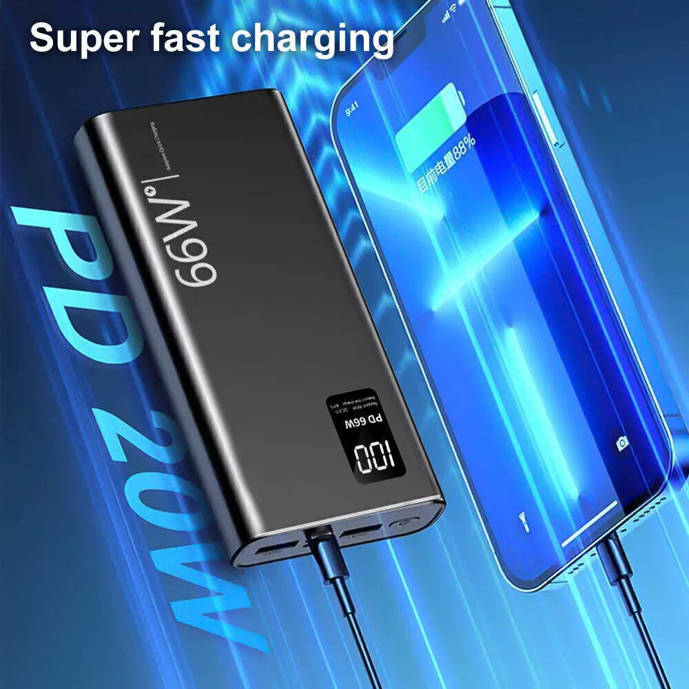 9000000mAh Power Bank Pack Fast Charger 2 USB External Battery For Mobile Phone