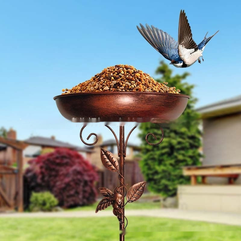 Retro Iron Art Decorative Bird Feeding Flowerpot