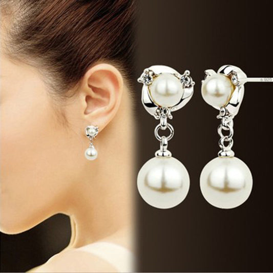 Korean-style Elegant Minimalist Ear Cuff For Women No Piercing Required Exquisite Diamond-Encrusted Pearl Earrings