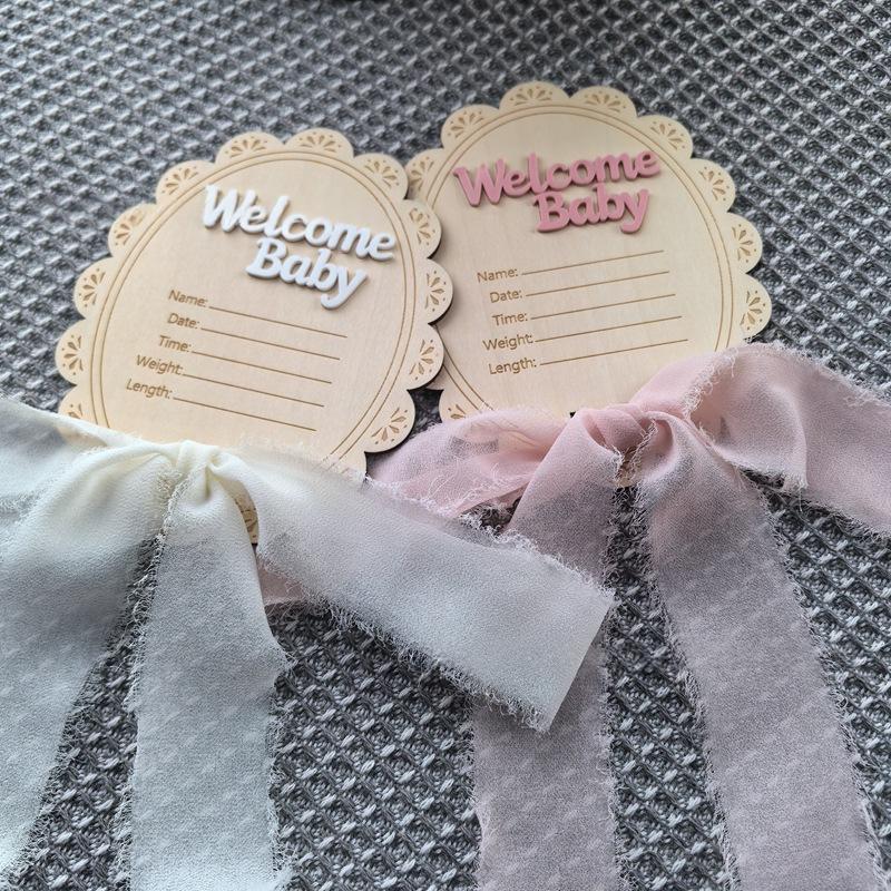 Baby Birth Keepsake Wooden Home Decor Ornament DIY Nursery Decoration