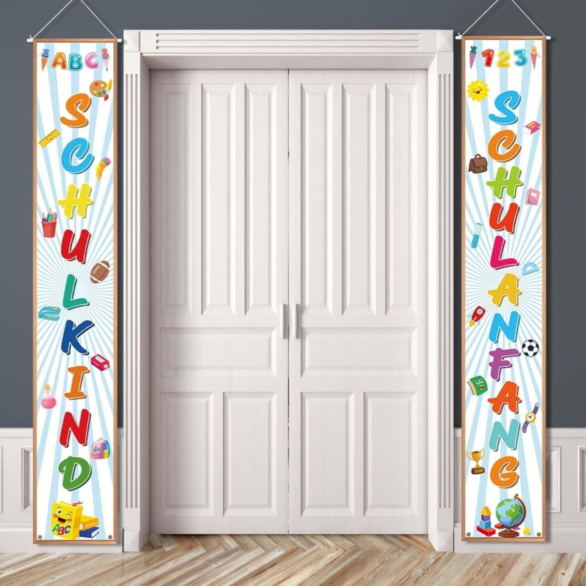First Day Of School Door Banner “Best Wishes For The Start Of School” Banner 180x30cm School Orientation Welcome Porch Sign Schoolchild Back-to-School Decor For The First Day Of School White