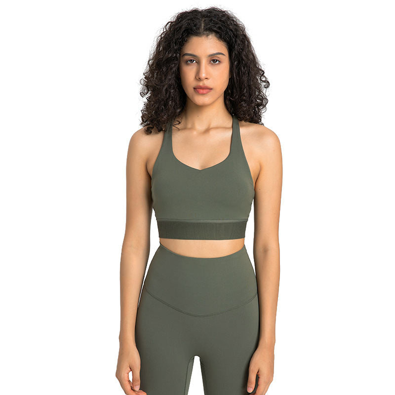 Nylon Thin Strap Sports Underwear Thread Shockproof Yoga Bra