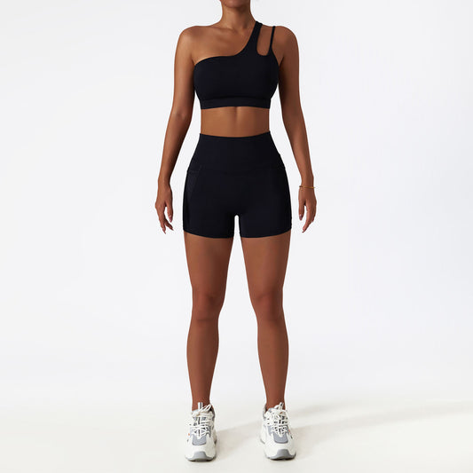 Quick-drying Tight Yoga Clothing Women's Pocket Running Sports Suit