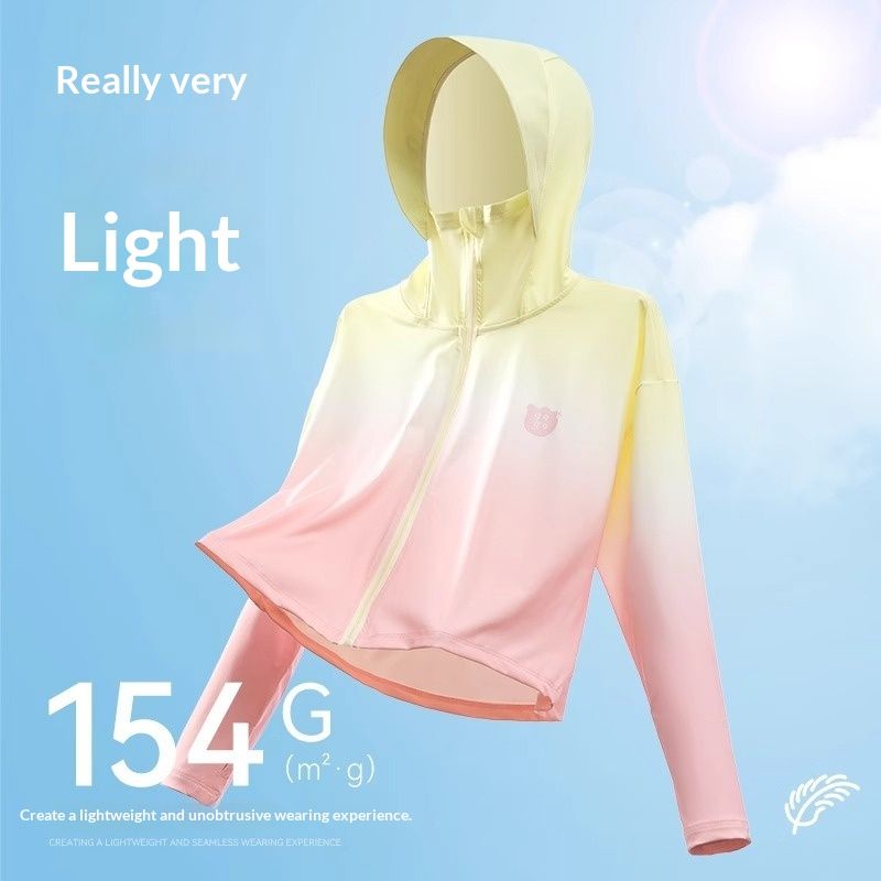 Kids Gradient Summer Ice-Silk Cooling Jacket Sun-Protection Clothing