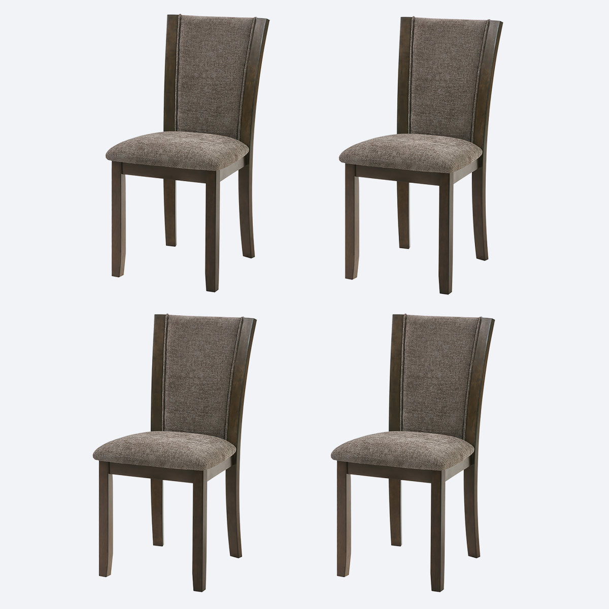 Dining Chairs Only, Wooden Dining Chairs Set of 4, Kitchen Chair with Padded Seat, Upholstered Side Chair for Dining Room, Living Room, Kitchen, Dark walnut