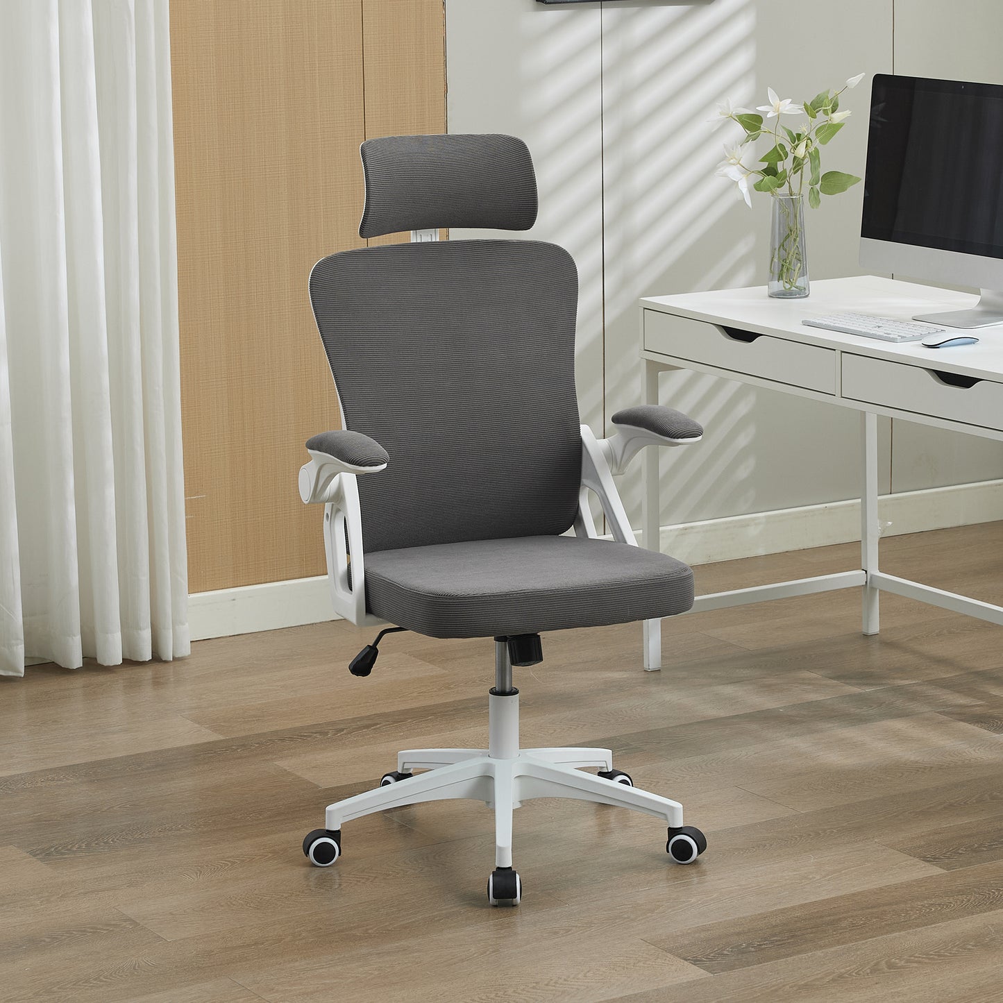 Ergonomic Mesh Office Chair With Adjustable Lumbar Support And Headrest - High-Back Executive Desk Chair For Home Office