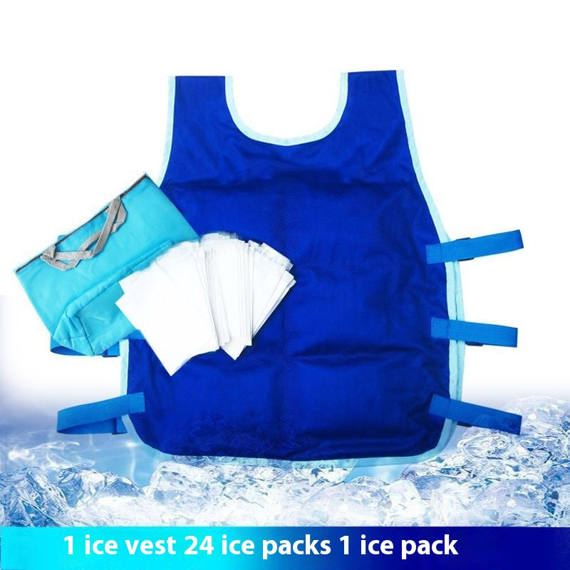 Summer Cooling Vest Outdoor Heatstroke Prevention Ice Pack Refrigeration