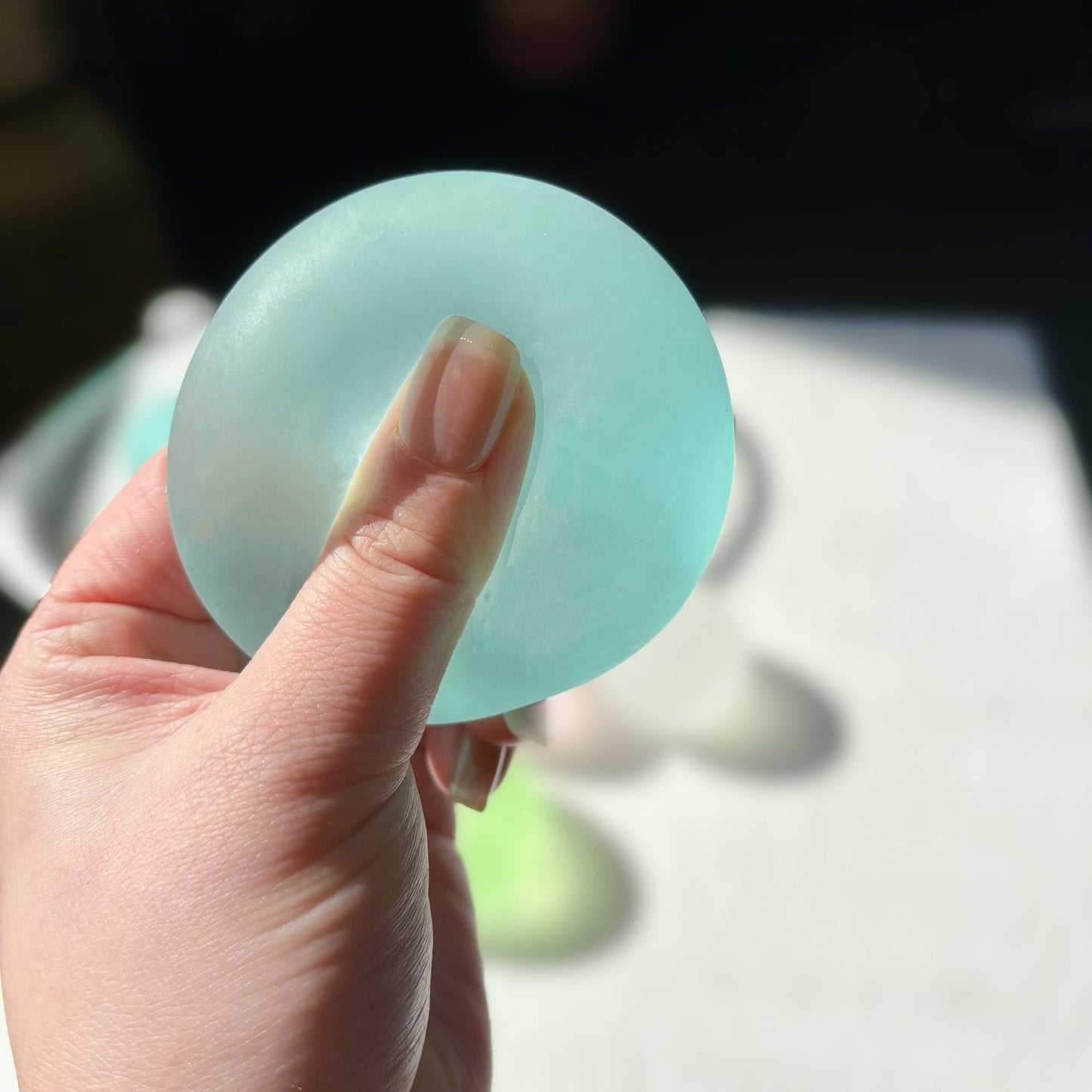 Best Selling Coconut Oil Translucent Blue Malt Candy Stress Relief Toy