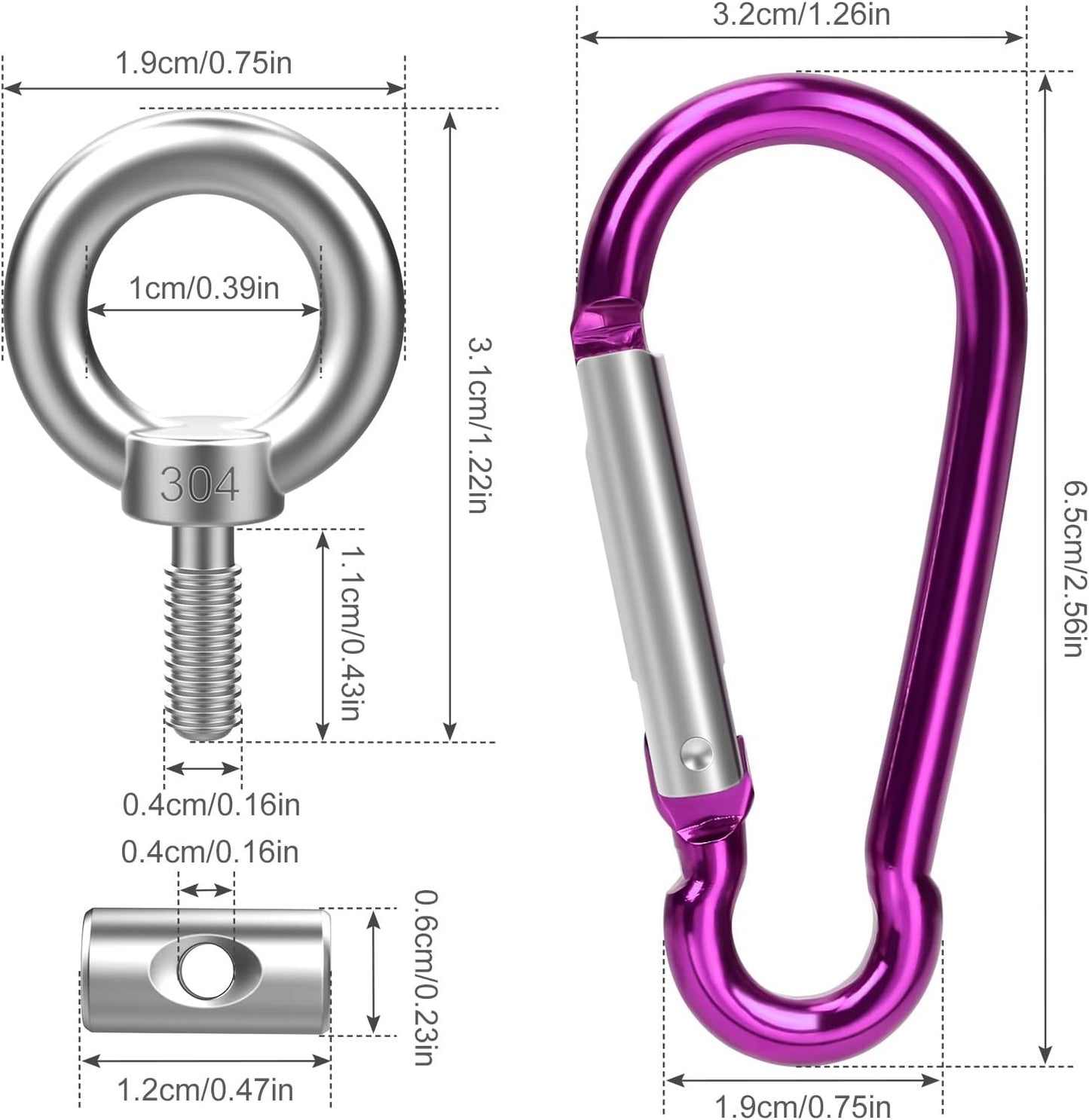 6 Set Keder Stopper Blocking Kit For Keder Rail Stopper Bolts End Stopper With 6 Carabiners Keder Rail Caravan Awning Hooks Keder Rail Accessories