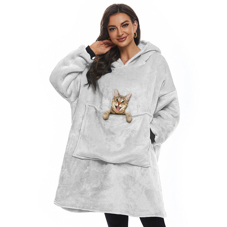 Autumn And Winter Pet Pocket Lazy Blanket Sweatshirt Hoodie