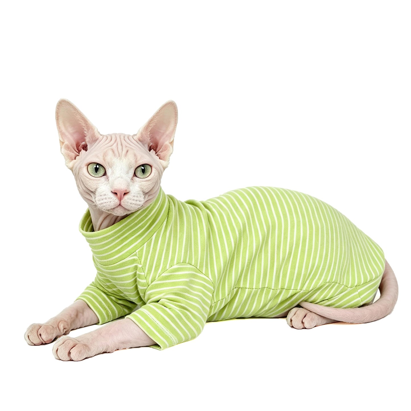 Sphynx Cat Clothes For Cats Only, Narrow Striped Sphynx Shirt Clothes T-Shirts Sweatshirt With Sleeves, Soft Kitten Sphinx Clothes Pet Apparel Devon Rex,Cornish Rex,Peterbald