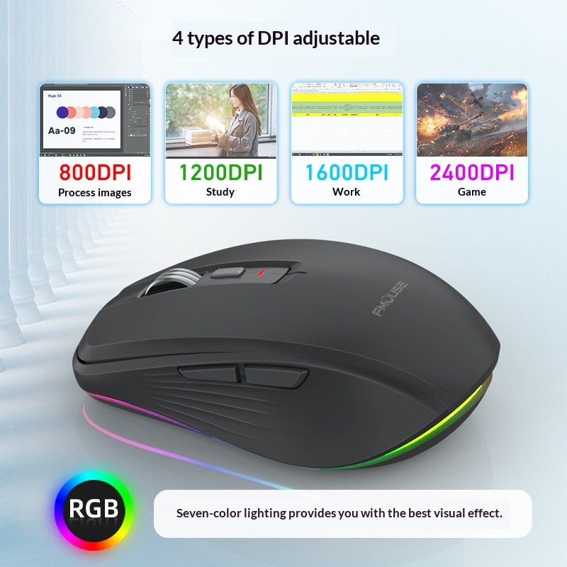 Bluetooth Wireless Charging Portable Office Mouse With Dual-mode Connectivity