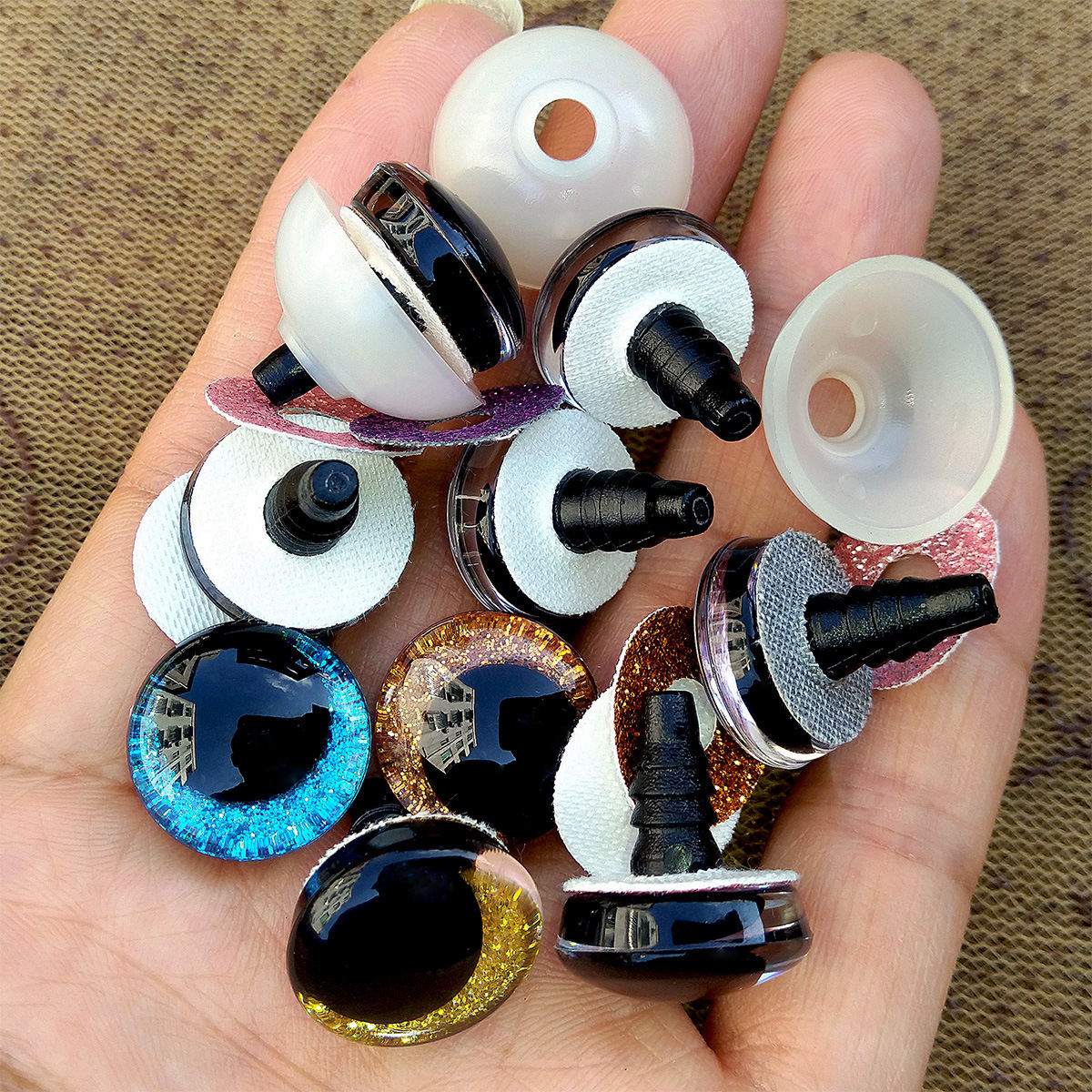 D Three-dimensional Eccentric Pupil Crooked Pupil Gold Leaf Eyes Doll Accessories