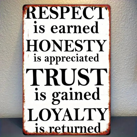 CIFbuy Vintage Inspirational Metal Wall Art Dignity Honesty Trust Loyalty Rustic Wall Decor For Home Garden - TikTok, Temu Pick-up Service