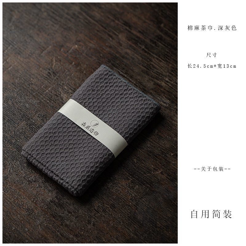 Cotton-linen Water-absorbent Towel Zen-style Tea Tray And Tea Set Cloth