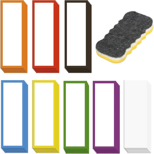 40pcs Blackboard Magnetic Label With 8 Colors Suitable For School Office Whiteboards And Refrigerator Boards