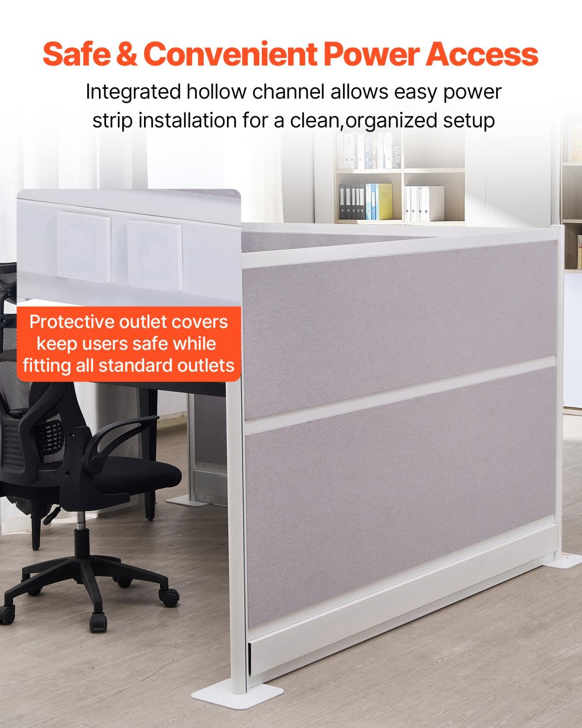 Office Divider Privacy Partitions, 2-Pack, 72" X 48" Room Divider Walls, PET Workstation Cubicle Partition With Outlet Covers, Freestanding Privacy Panels For Office Library School