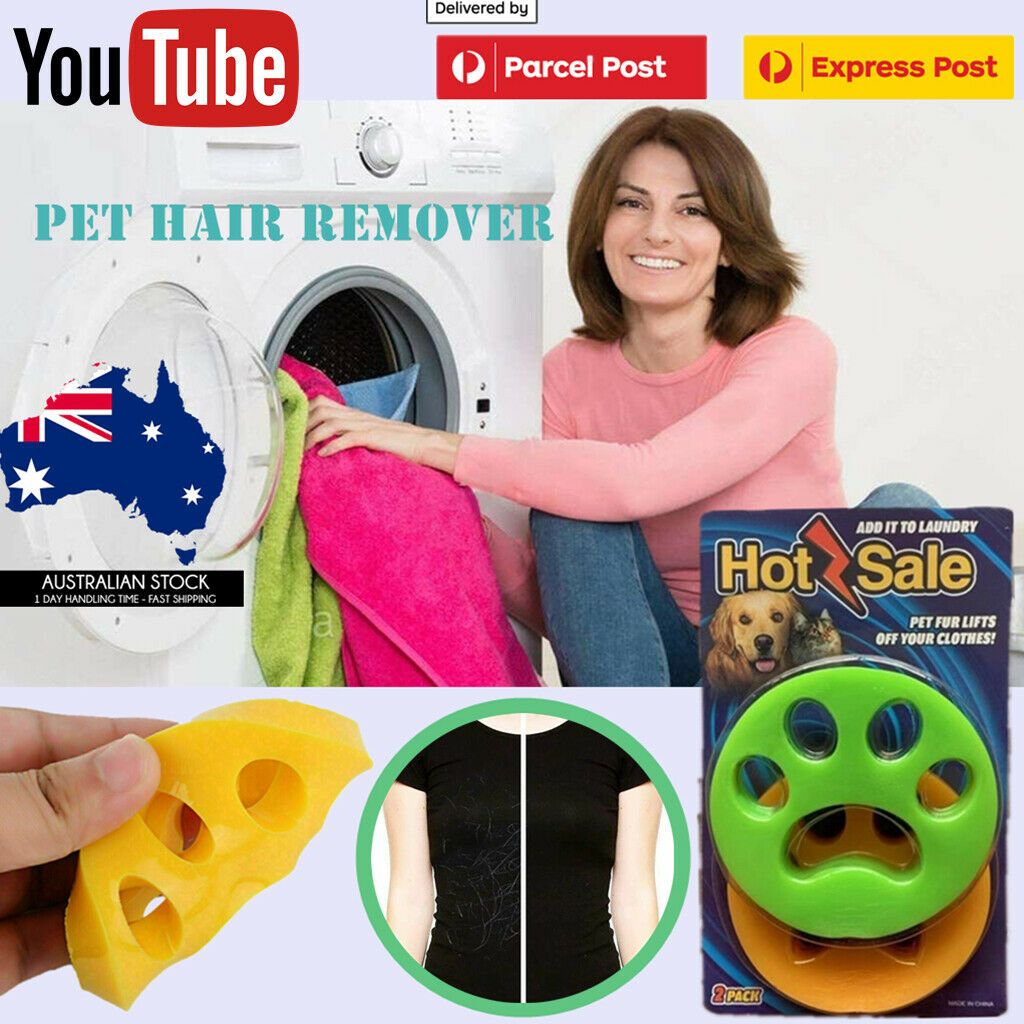 2 Pcs Pet Hair Remover Floating Fur Catcher Laundry Lint Dog CAT Washing Machine