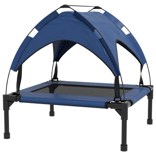 PawHut Cooling Raised Pet Bed W/ Washable Breathable Mesh, For Small Medium Dogs, 76 X 61 X 69.5cm - Dark Blue