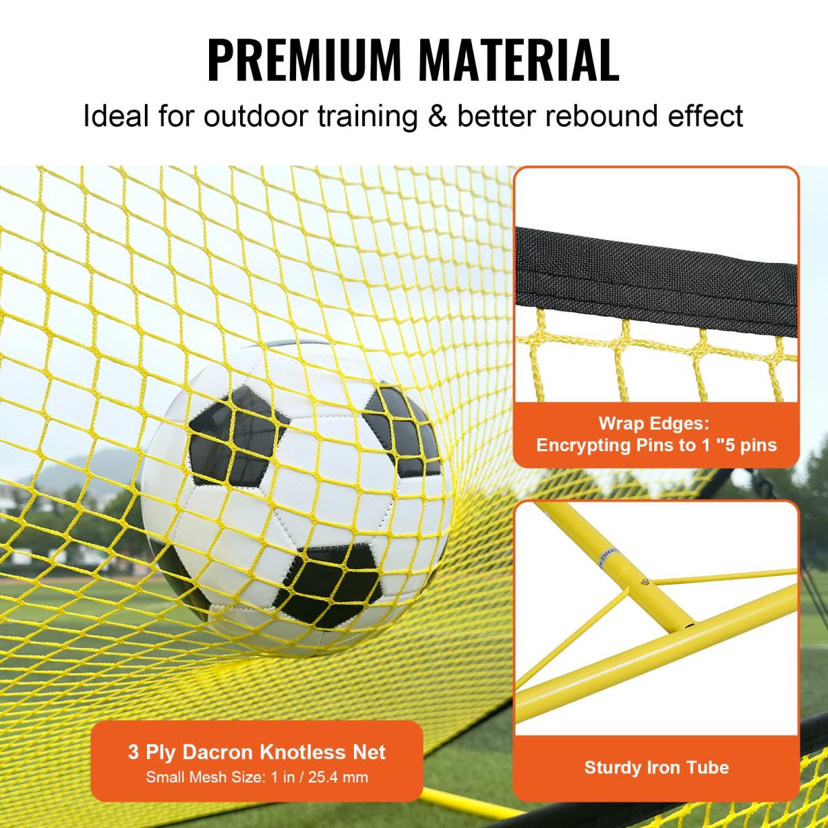 Soccer Trainer, 2-IN-1 Portable Soccer Rebounder Net, 71x40 Iron Soccer Practice Equipment, Sports Football Rebounder Wall With Portable Bag, Perfect For Team Solo Training, Passing, Volley