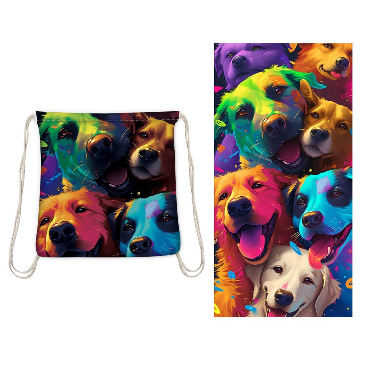 Beach Towel With Integrated Bag Portable Storage Backpack Printed Towel Bath Towel