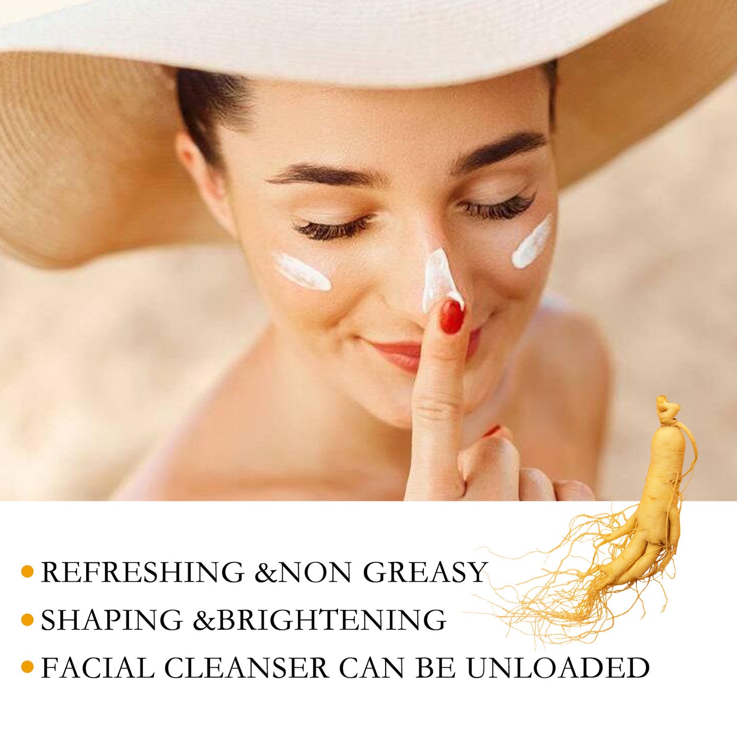Jaysuing Ginseng Moisturizing And Protective Essence, Natural Makeup Moisturizing Refreshing And Protecting Against Ultraviolet Light Essence