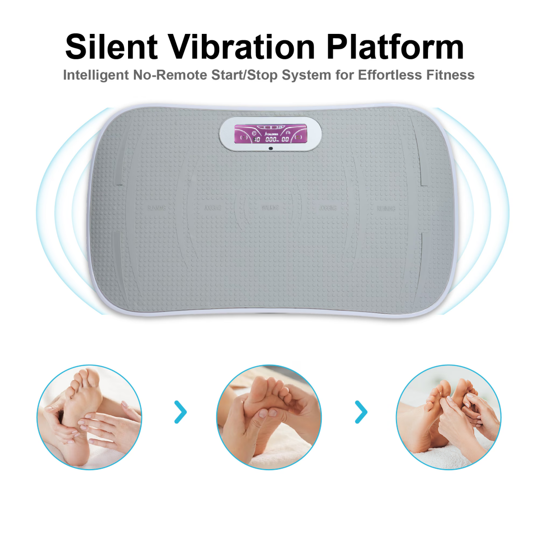 Full Body Vibration Platform Crazy Fitness Massage 10-Frequency Weight Loss & Fat Burner Shaking Machine For Unisex Grey 034