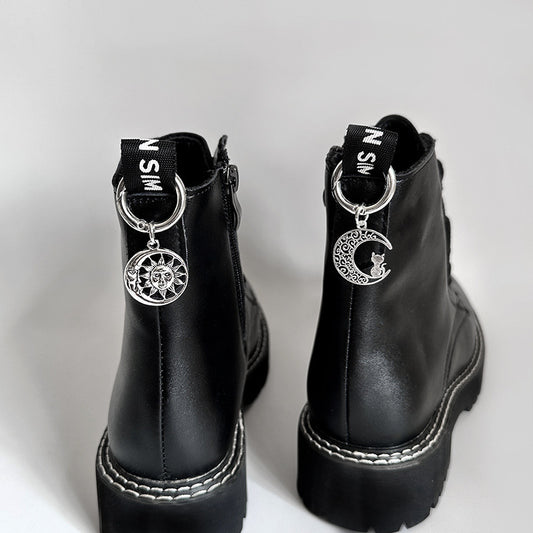 Hollowed-out Circular Moon And Sun Accessories For Martin Boots