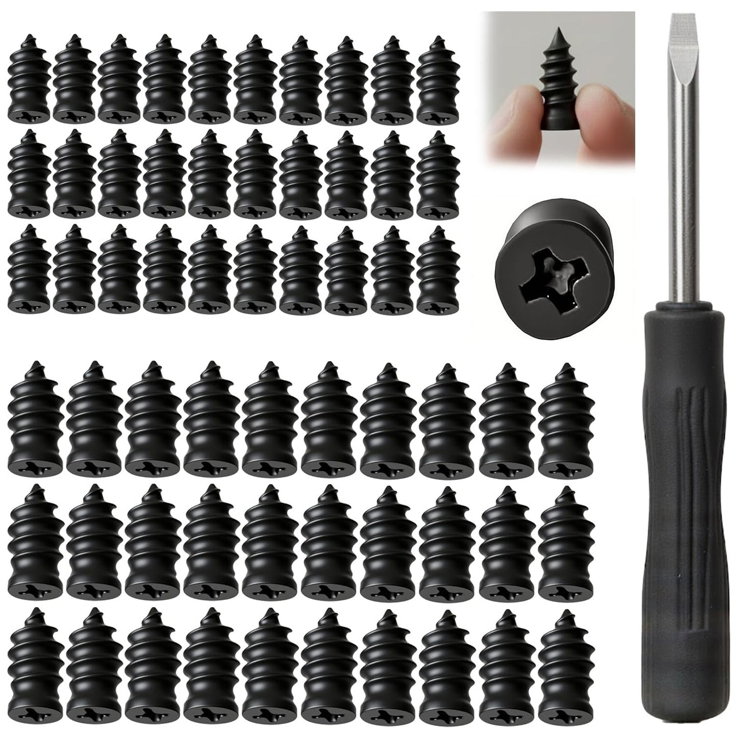 60Pcs Tire Repair Rubber Nail, Rubber Screw Tire Plugs Repair Nail Kit Tires Quick Puncture Repair Tools For Auto Motorcycle, Truck, Tractor Tire Puncture Repair