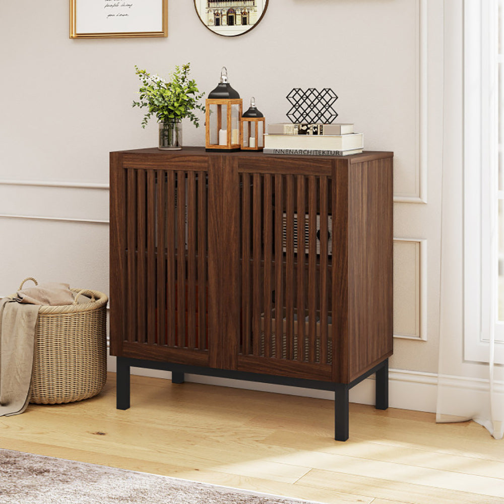 Buffet Cabinet With Storage 32 Inch Wooden Sideboard Coffee Bar Station With Adjustable Shelf Anti-toppling Devices