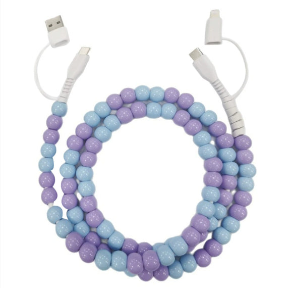 Two-tow And Two-beaded Colored Beads Charging Data Line