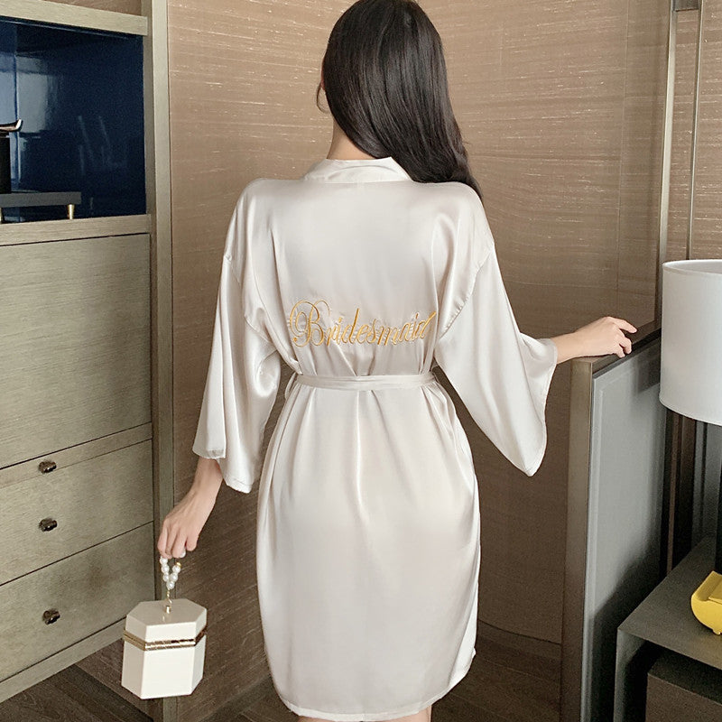 Ice-silk Pajamas For Women Wearable Outside The Home