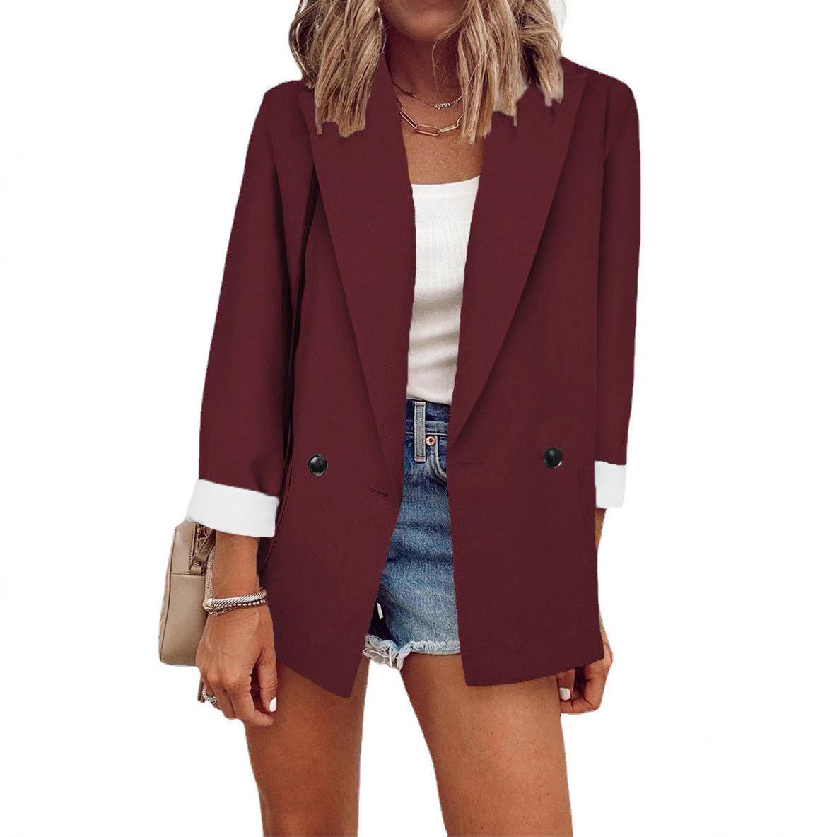 Fashionable New Fallwinter Solid-color Single-piece Blazer
