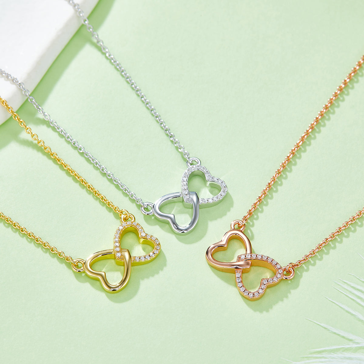 3g S925 Sterling Silver Infinity Heart Necklace 45cm  22 Stone Moissanite Pendant With GRA, Platinum Plated Romantic Jewelry Gift Box For Women