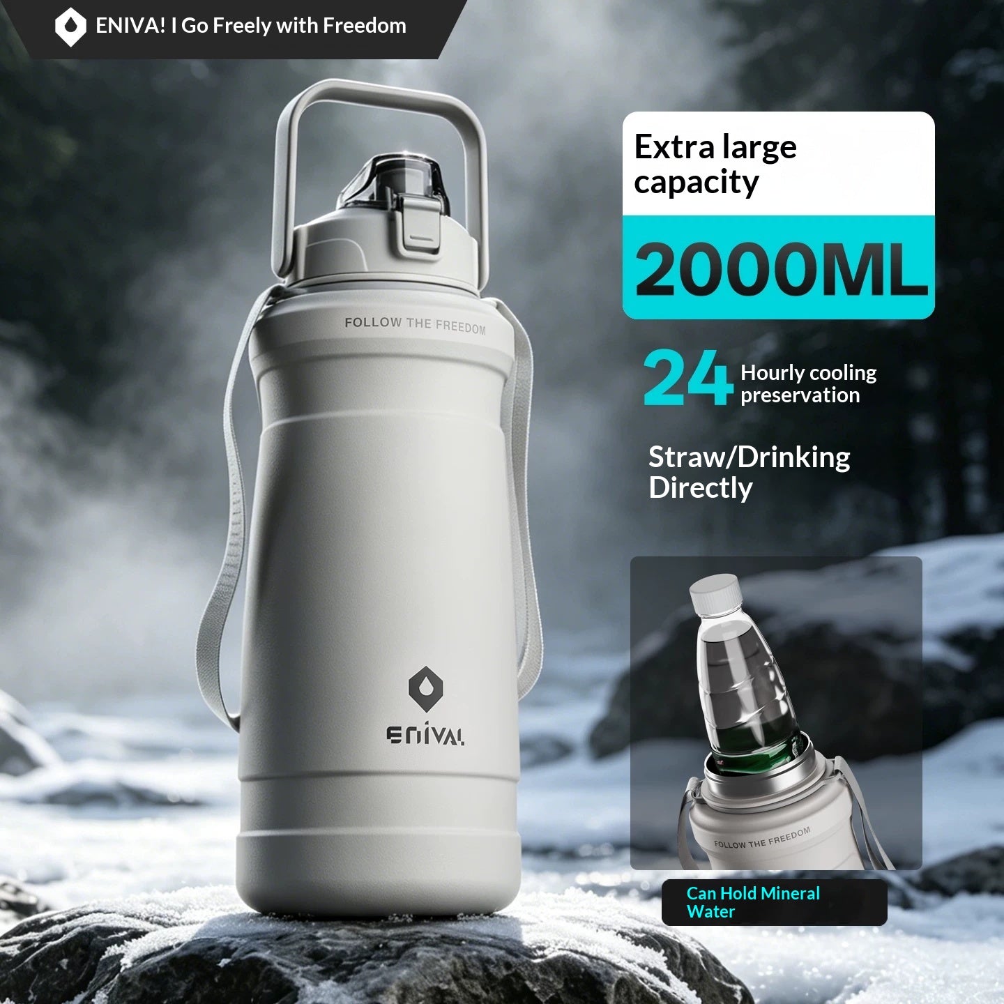 Large-capacity Outdoor 316 Stainless Steel Water Bottle
