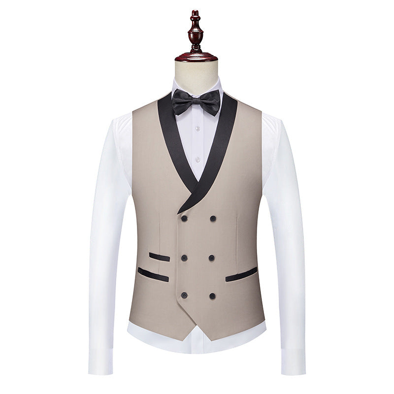 Korean-style Slim-fit Three-piece Suit Set
