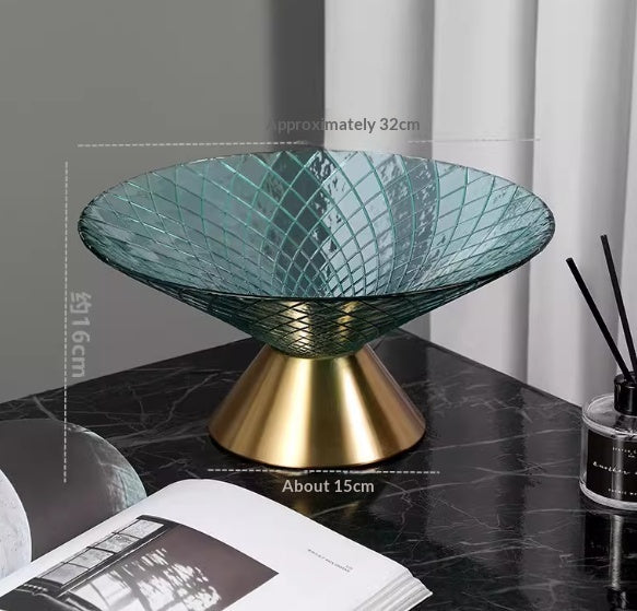 High-end Light-luxury Tea Table Snack And Candy Tray Dried Crystal Glass Fruit Bowl