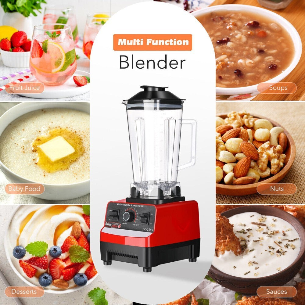 Commercial Blender 2xCups Food Processor Mixer Smoothie Juicer Ice Crusher Home