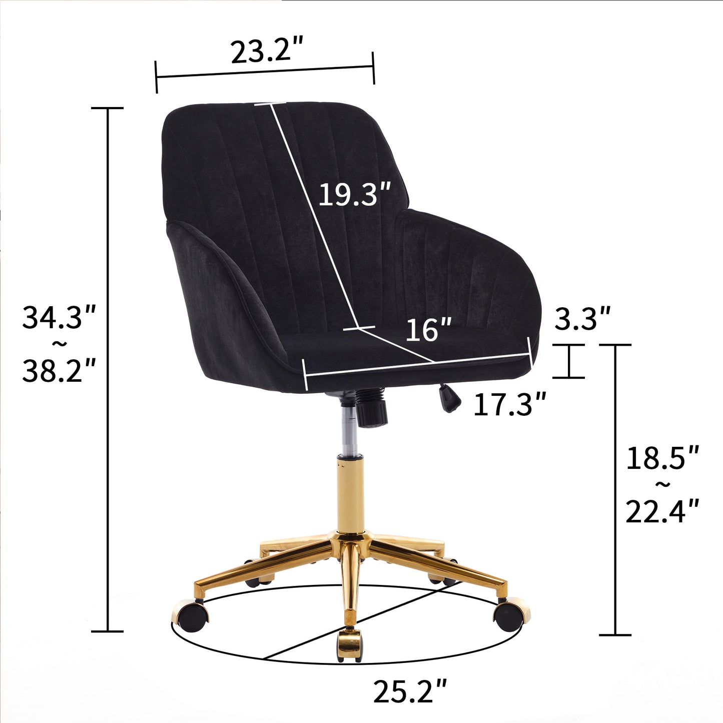TY Adjustable Office Chair, Home Bedroom, Ergonomic Swivel Chair, Backrest Seat, Comfortable For Long Sitting
