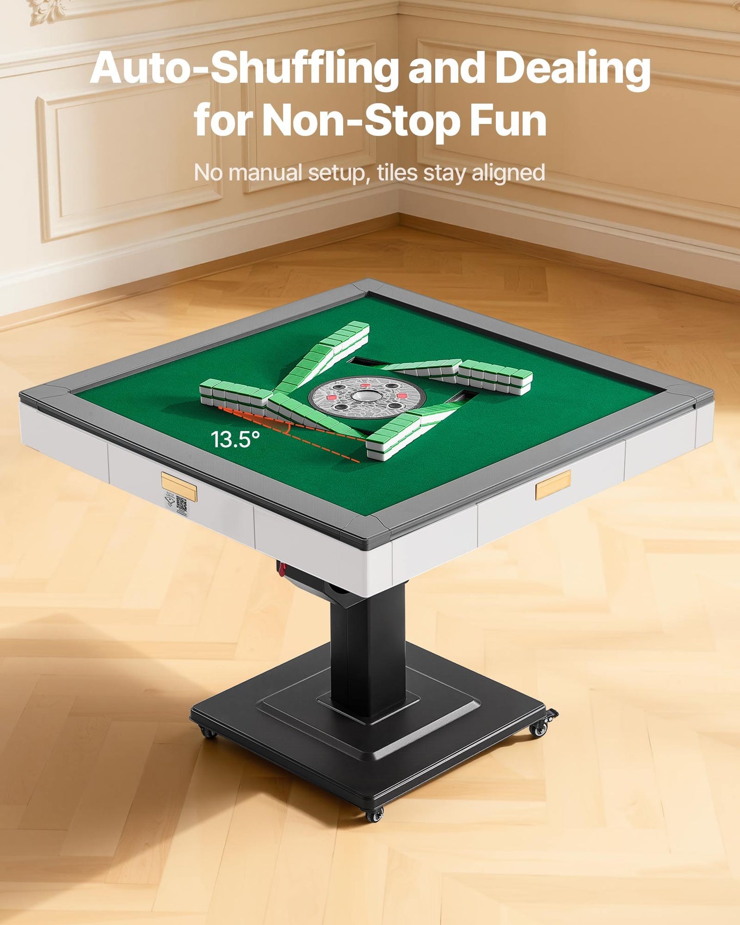 Automatic Mahjong Table With Wheels, 2 Sets Of 42 Mm Tiles (152 Pcs), Roller Coaster Style Mahjong-Table, Foldable And Automatic Shuffler, For Home, Outdoor Leisure & Gifts For Mahjong Players
