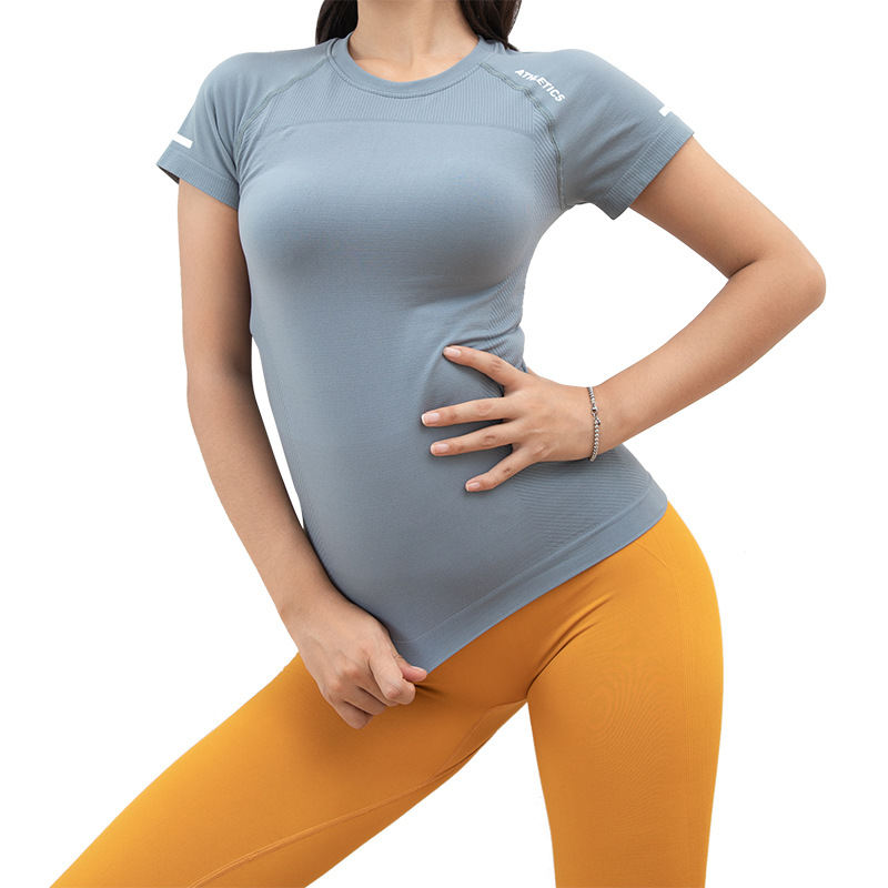 Fitness Short Sleeve Elastic Running Yoga Clothes For Women