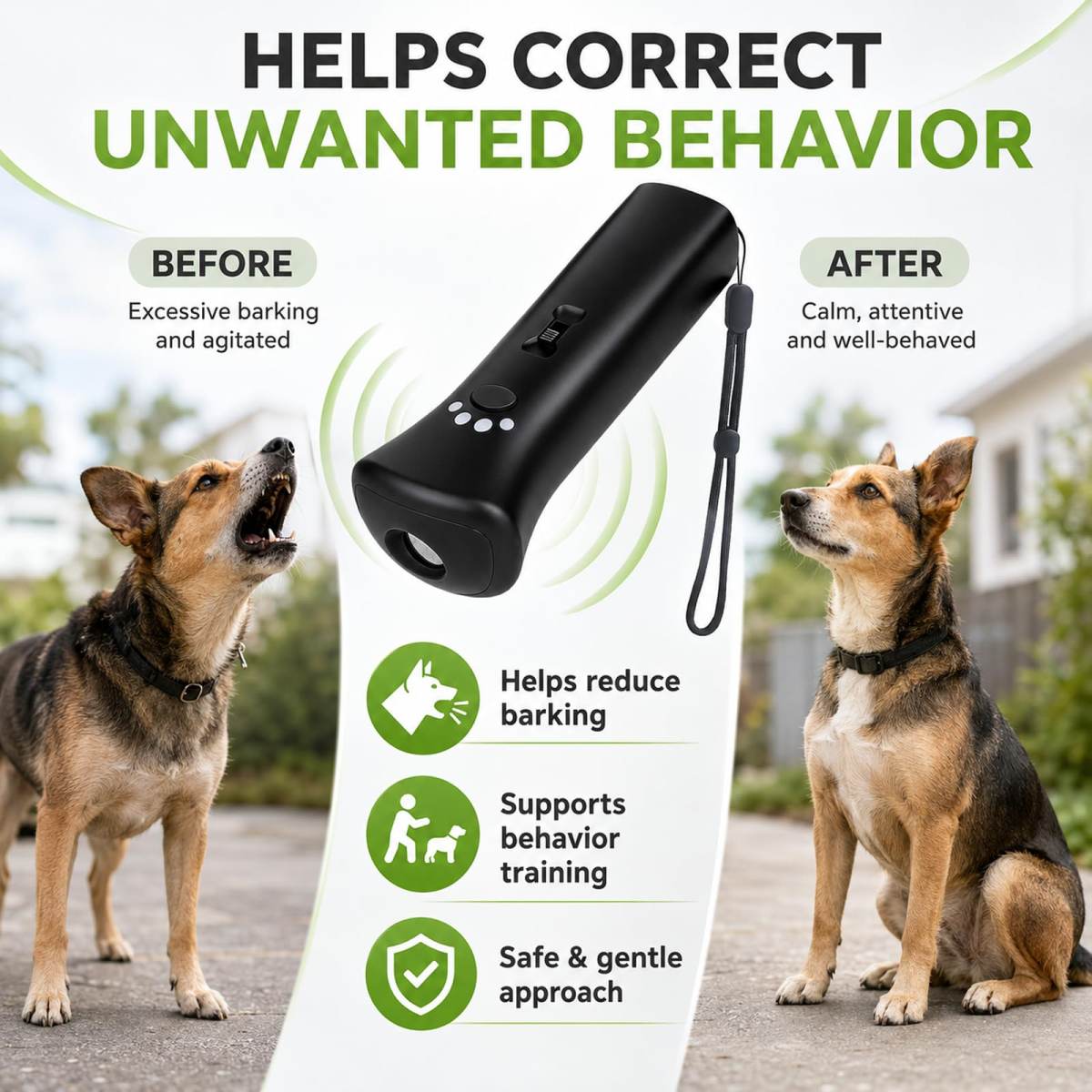 Trainer Ultrasonic For Dogs, Anti Barking Device For Dogs, 32 Ft Range Barks No More, Dog Training Device Safe & Rechargeable For Indoor &Outdoor