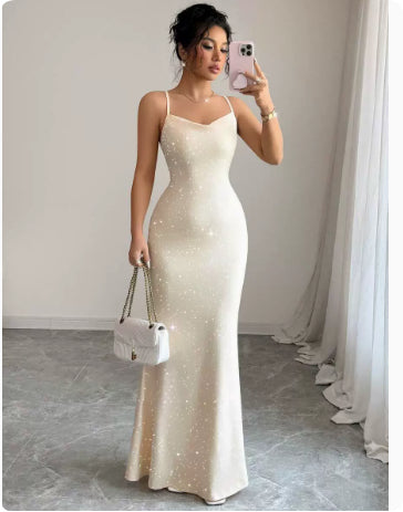 Chic Body-hugging Sexy Backless Sequin Slip Dress