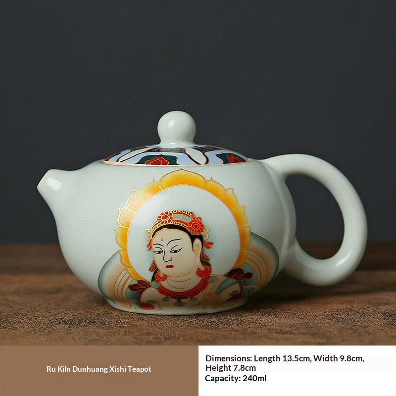 Ruyuan Dunhuang Hovering Lid Ceramic Three-piece Tea-brewing Bowl