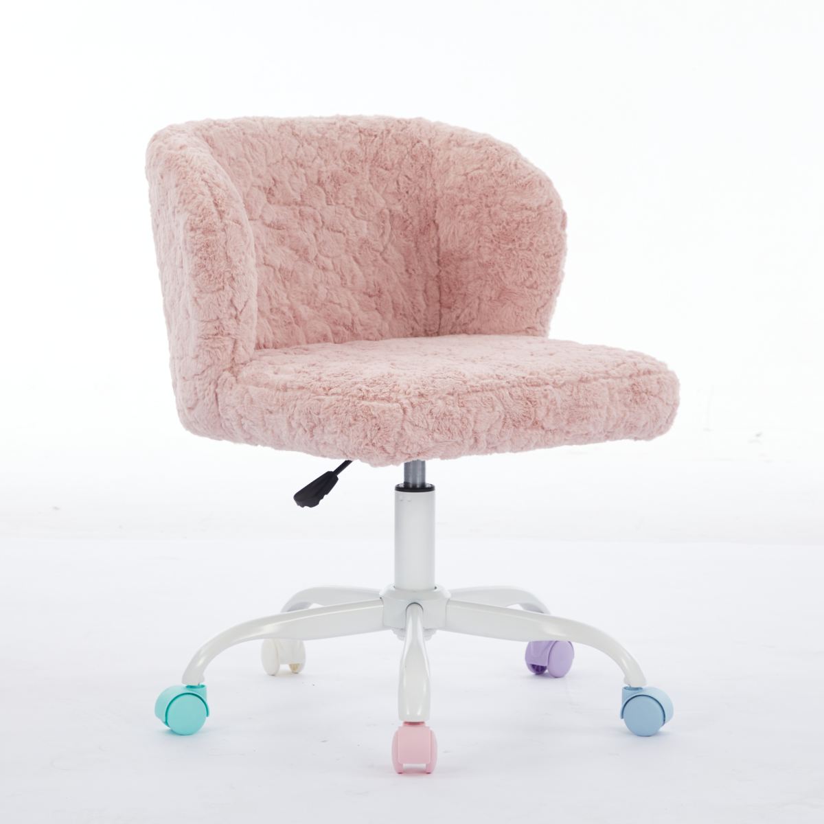 A&A Furniture Office Chair,Artificial Rabbit Hair Home Office Chair With Metal Base,Adjustable Desk Chair Swivel Office Chair,Vanity