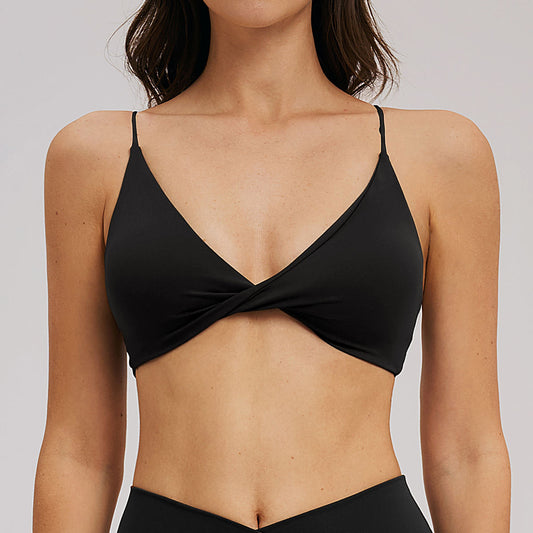 V-neck Thin-strapped Back-flattering Casual Yoga Bra