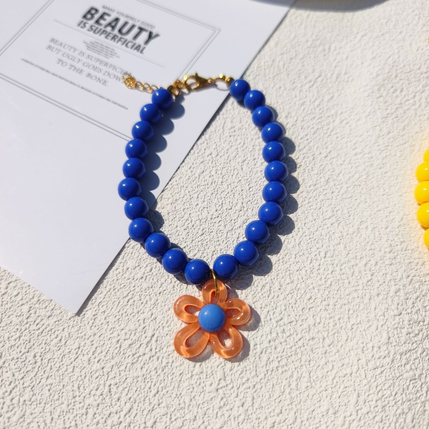 Dopamine Flower Pearl Pet Necklace