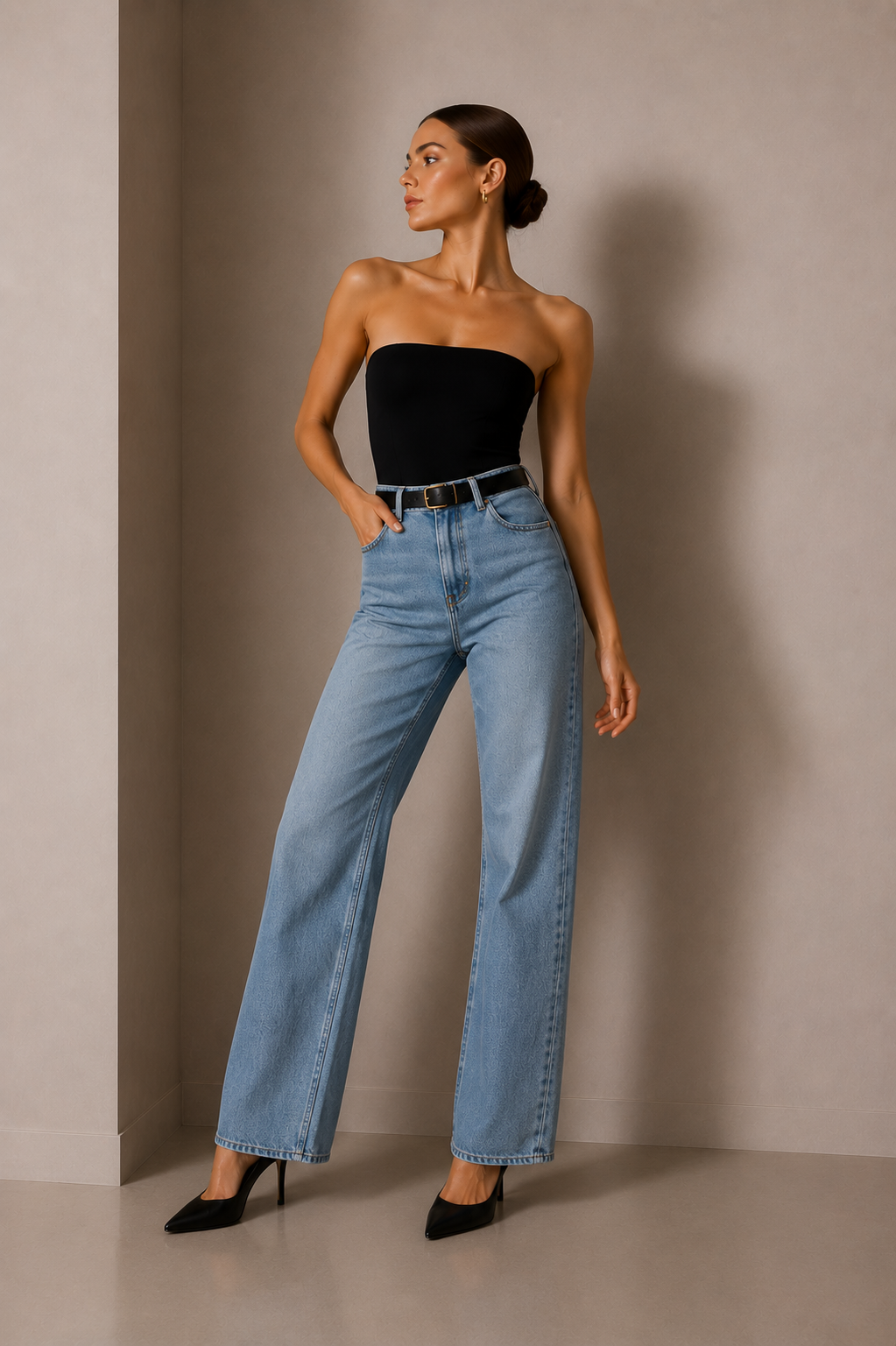 Women's Strapless Bandeau Bodysuit Soft Stretch Tube Top Body Suit
