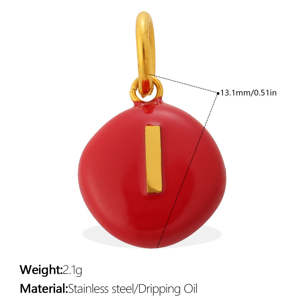Dopamine Color Blending 26 Letter Bead Bead Pendant - Stainless Steel - Suitable For DIY Hand Chains And Necklaces Accessories