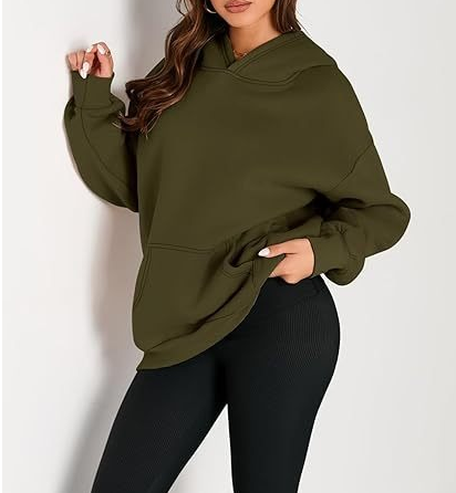 2026 New Arrival Womens Solid Color HoodieFashion Loose Casual Athletic Sweatshirt For Ladies